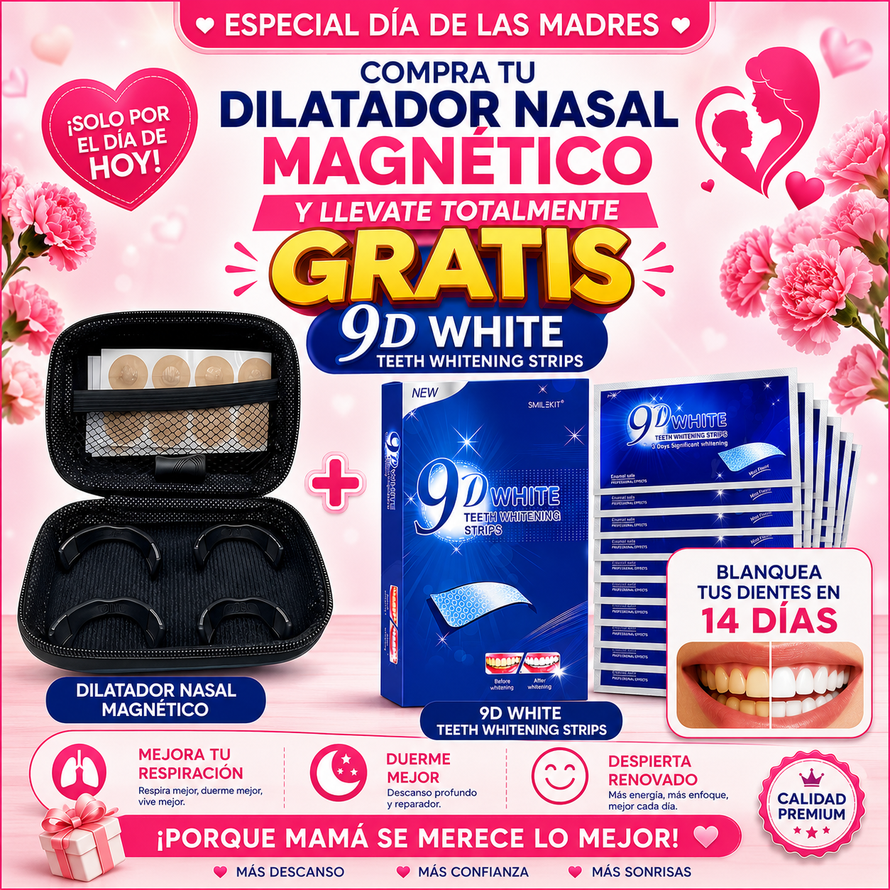 Kit dilatador nasal + blanqueador dental en 14 dias gratis!